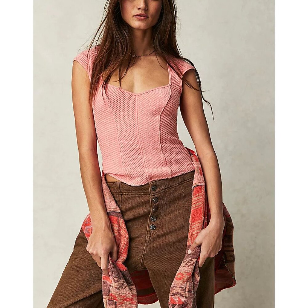 NWOT 🍓 Free People Boss Babe Tank - Strawberry Colada